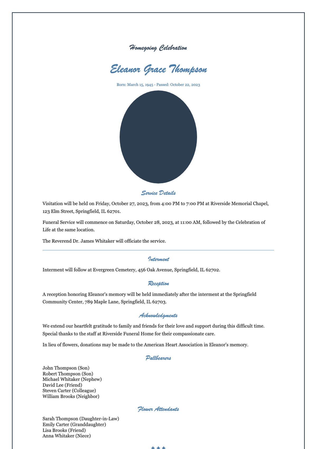 Memorial service program with sky background and photo placeholder_variant_2